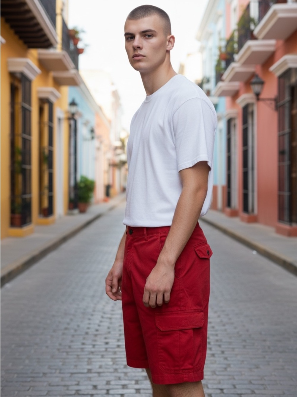 Men’s Chaps Red Cotton Cargo Shorts size 38